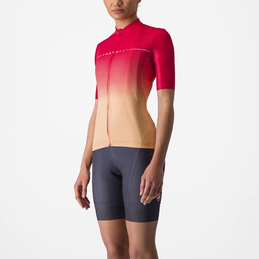 Maillot Castelli SALITA Femme Orange Blanche | PIYBH-0176