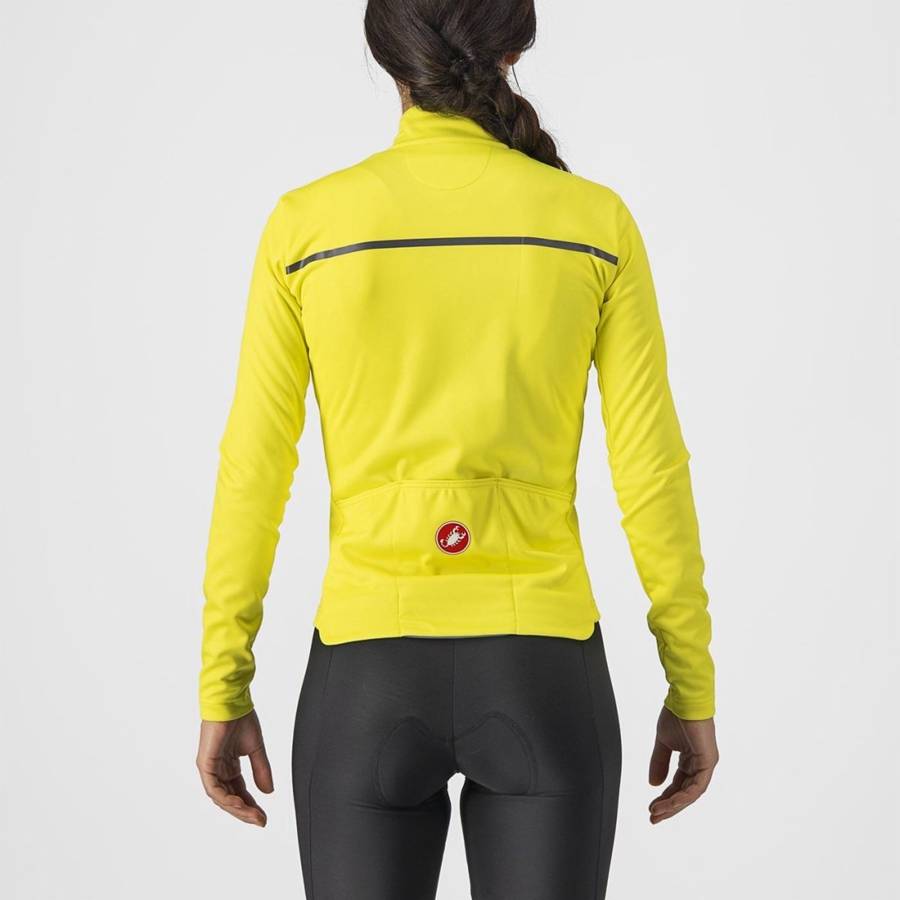 Maillot Castelli SINERGIA 2 FZ Femme Jaune Grise Foncé | HLFER-3875