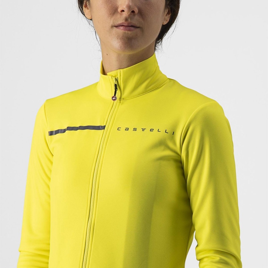 Maillot Castelli SINERGIA 2 FZ Femme Jaune Grise Foncé | HLFER-3875