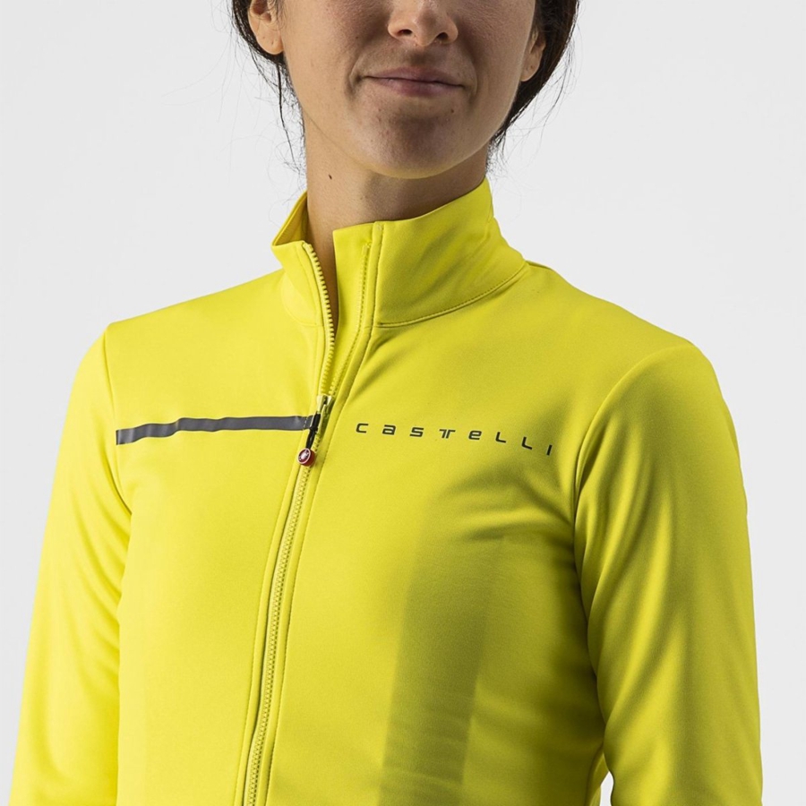 Maillot Castelli SINERGIA 2 FZ Femme Jaune Grise Foncé | HLFER-3875