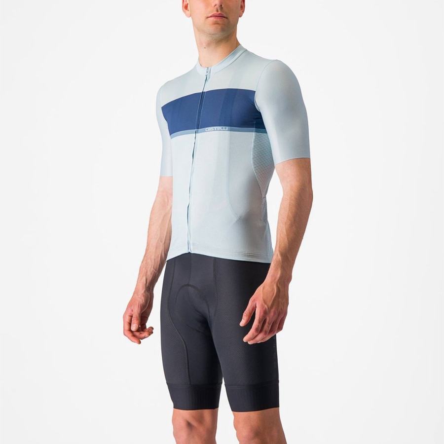 Maillot Castelli TRADIZIONE Homme Bleu Bleu Grise | DSVTR-6527