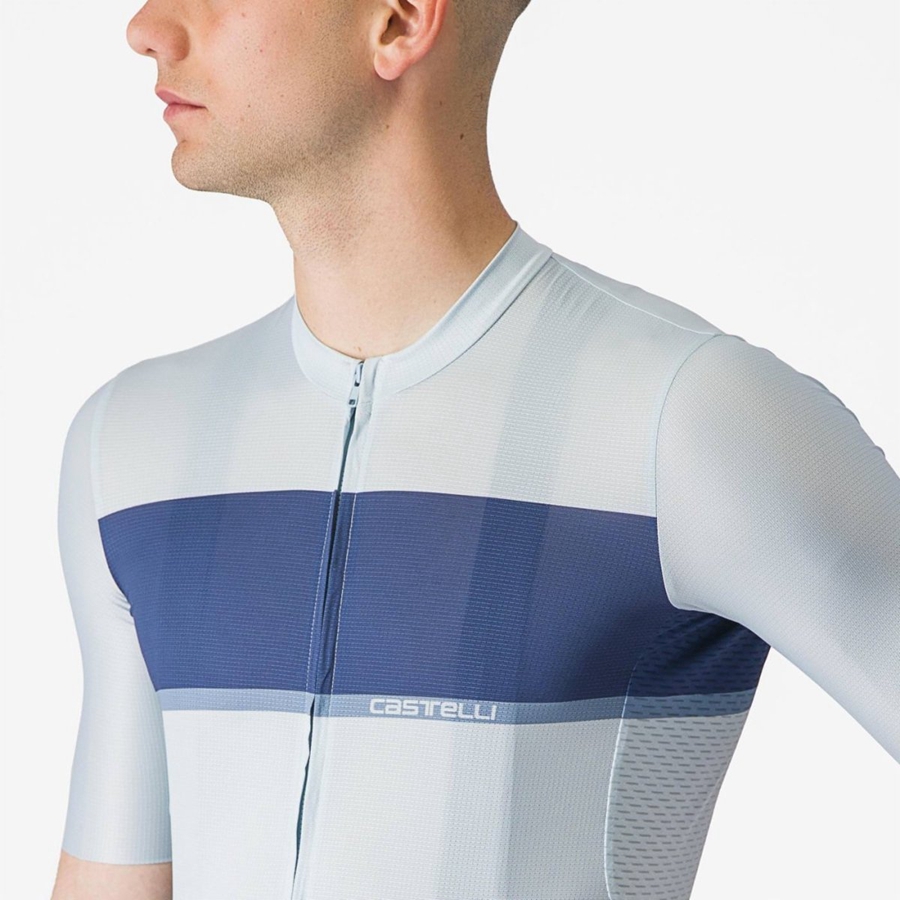 Maillot Castelli TRADIZIONE Homme Bleu Bleu Grise | DSVTR-6527