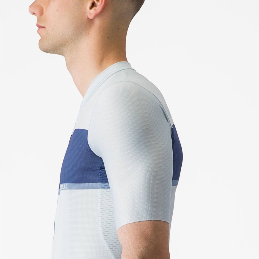 Maillot Castelli TRADIZIONE Homme Bleu Bleu Grise | DSVTR-6527