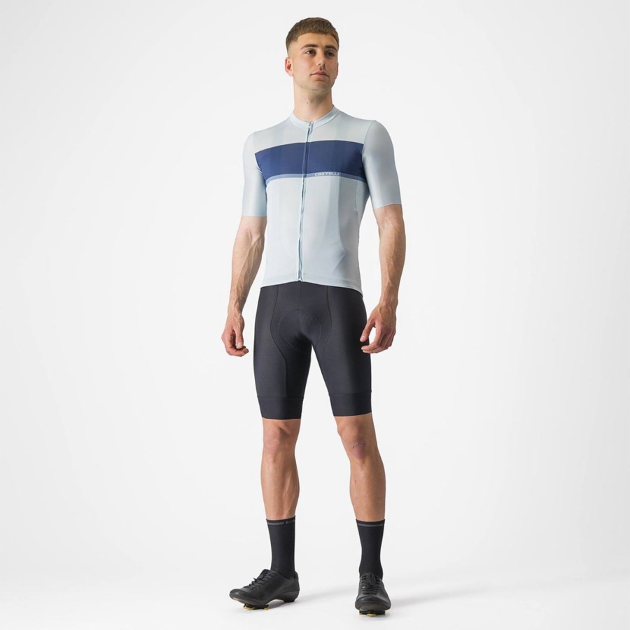 Maillot Castelli TRADIZIONE Homme Bleu Bleu Grise | DSVTR-6527