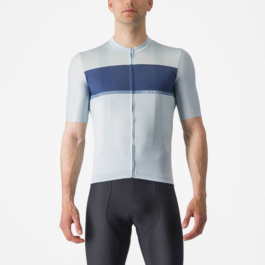 Maillot Castelli TRADIZIONE Homme Bleu Bleu Grise | DSVTR-6527