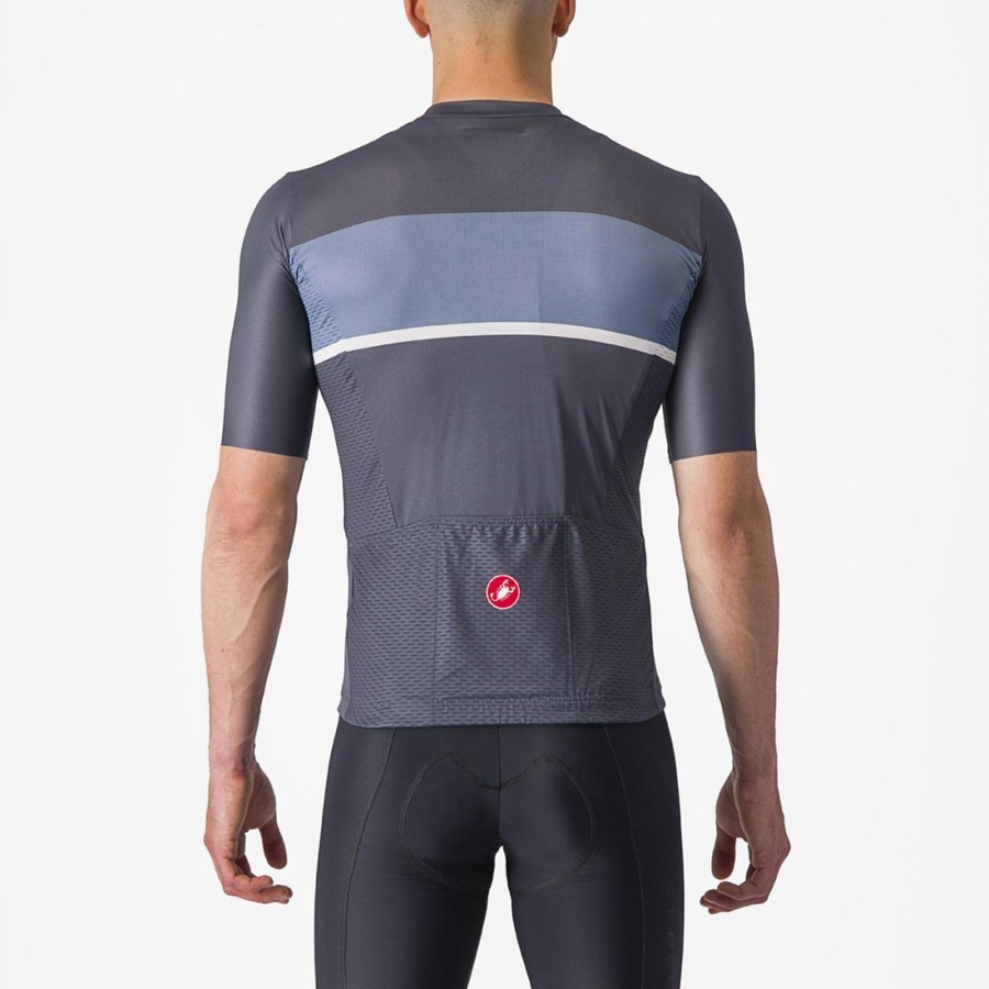 Maillot Castelli TRADIZIONE Homme Bleu Grise Clair Bleu | LQIDU-4570