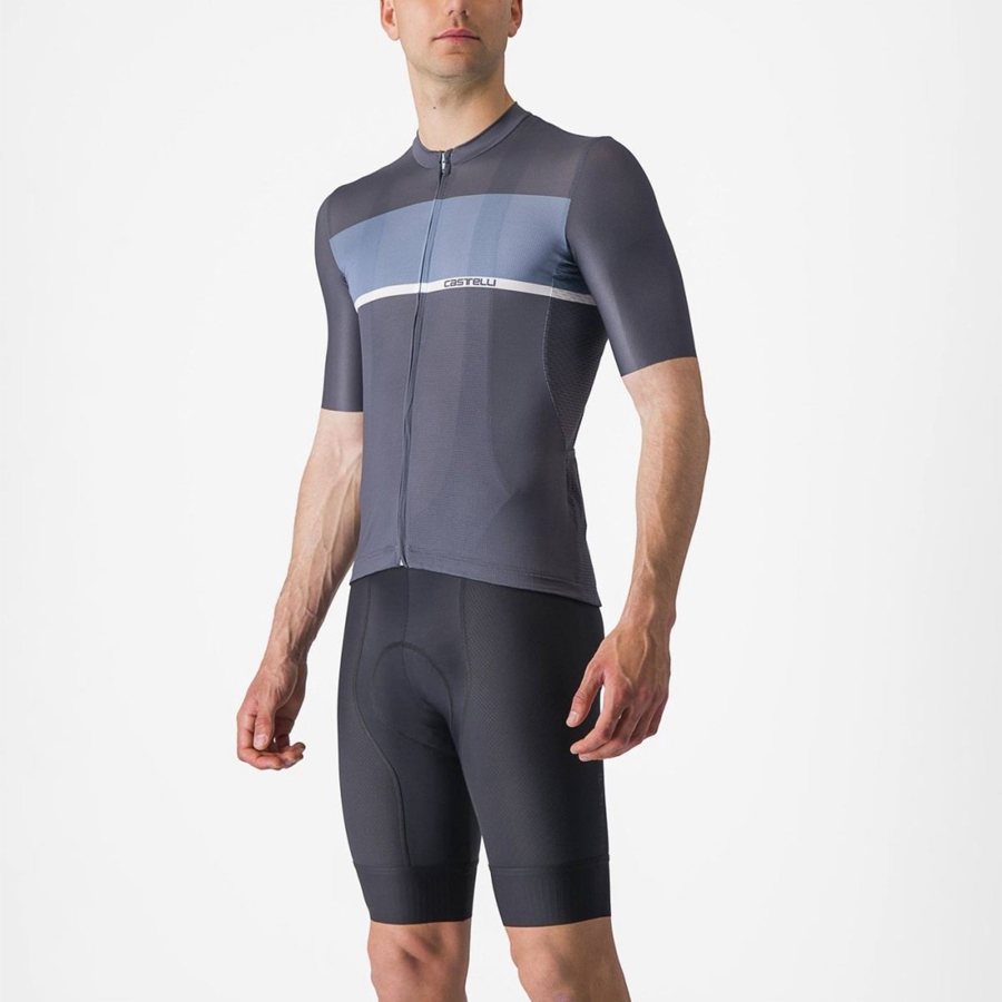 Maillot Castelli TRADIZIONE Homme Bleu Grise Clair Bleu | LQIDU-4570