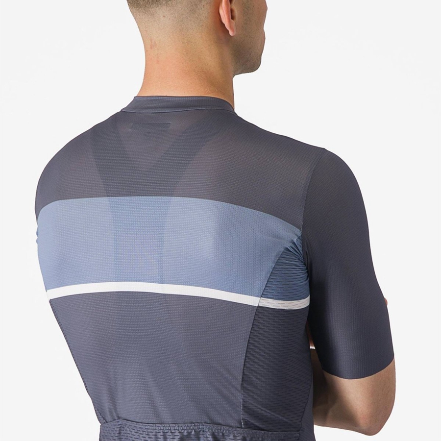 Maillot Castelli TRADIZIONE Homme Bleu Grise Clair Bleu | LQIDU-4570