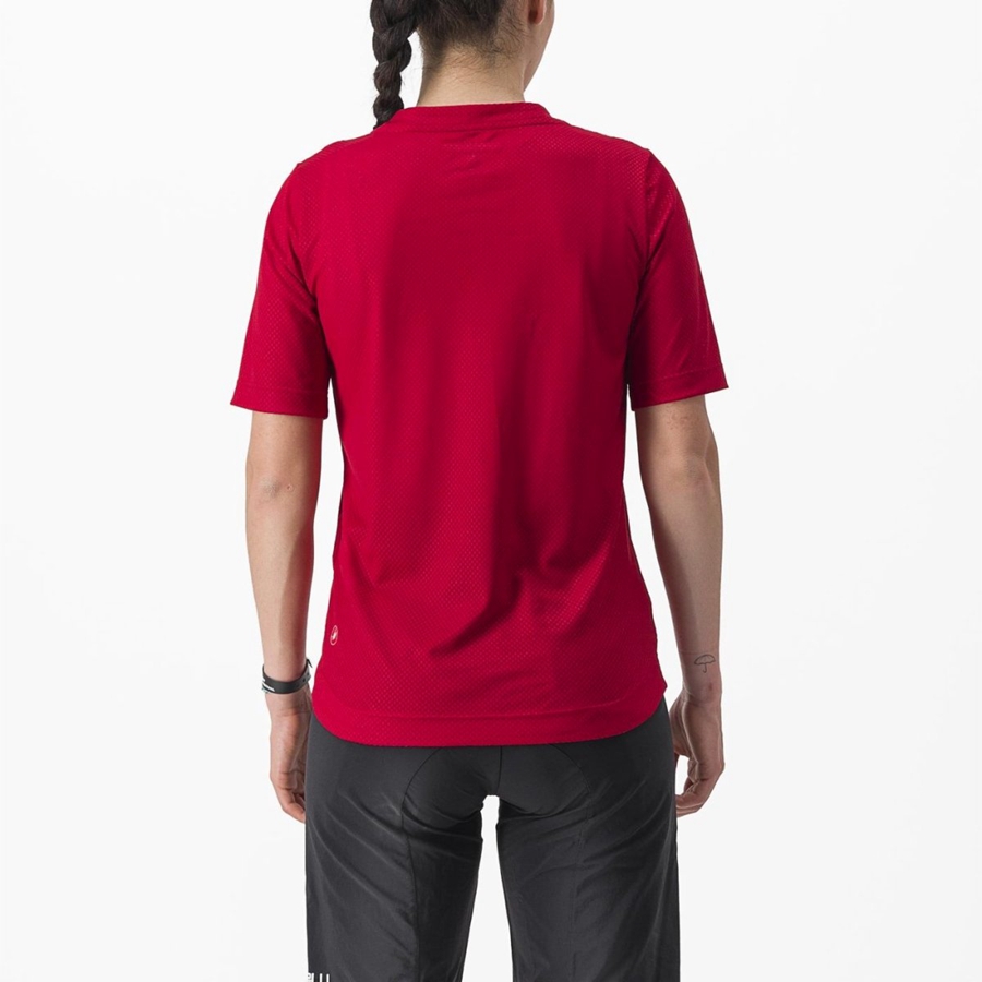 Maillot Castelli TRAIL TECH 2 W TEE Femme Rouge Foncé | RNIKH-4298