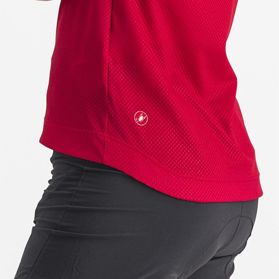 Maillot Castelli TRAIL TECH 2 W TEE Femme Rouge Foncé | RNIKH-4298