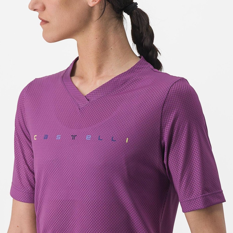 Maillot Castelli TRAIL TECH 2 W TEE Femme Violette | BGVNL-7658