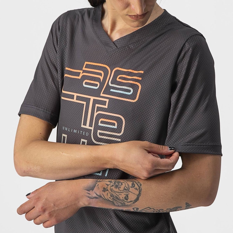 Maillot Castelli TRAIL TECH W TEE Femme Grise Foncé | NTOLV-7104