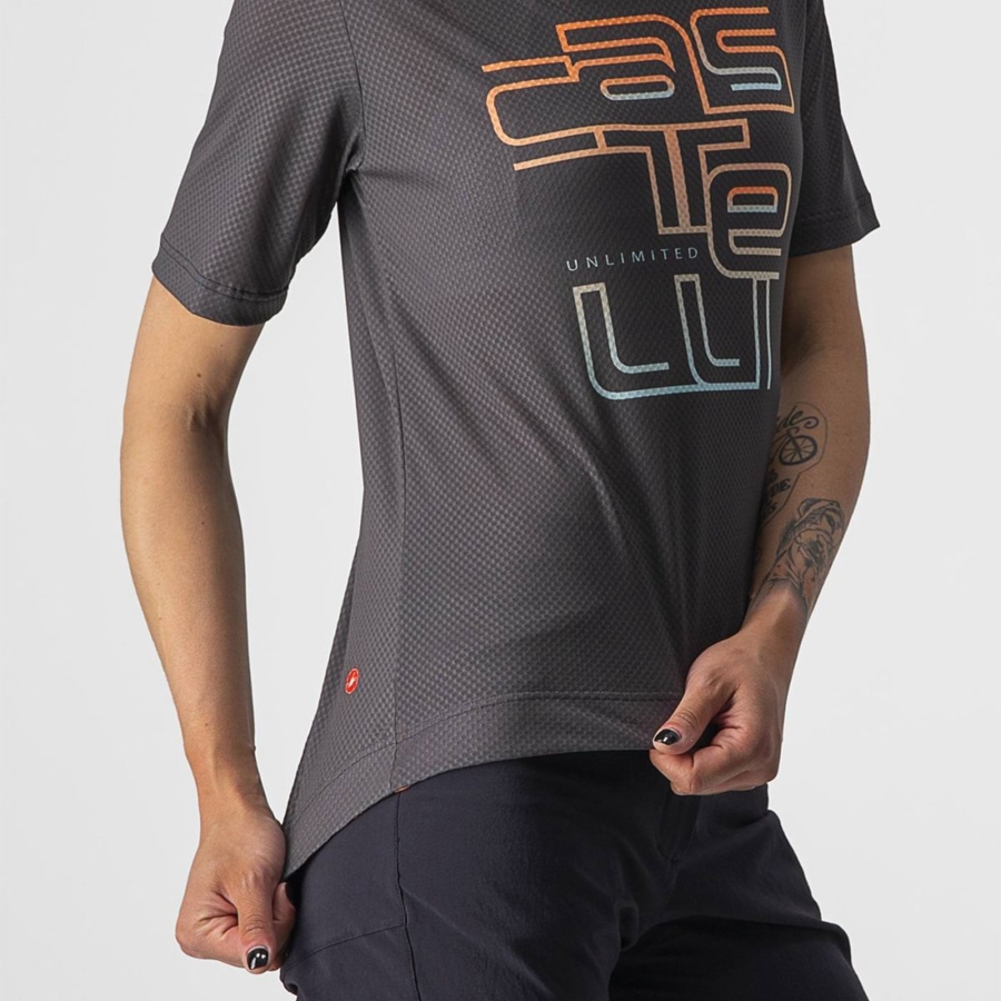 Maillot Castelli TRAIL TECH W TEE Femme Grise Foncé | NTOLV-7104