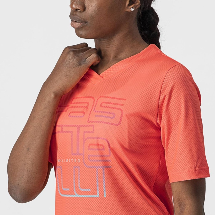 Maillot Castelli TRAIL TECH W TEE Femme Corail | ARPVW-4801