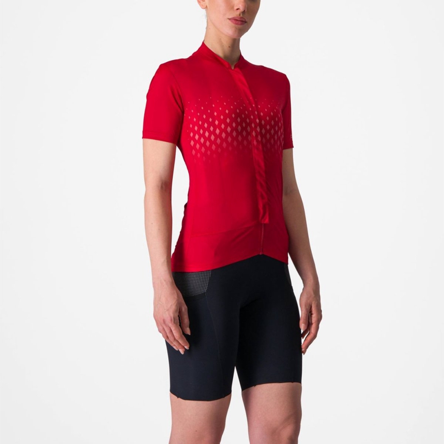 Maillot Castelli UNLIMITED SENTIERO 3 Femme Rouge Rouge | DZRNA-2974