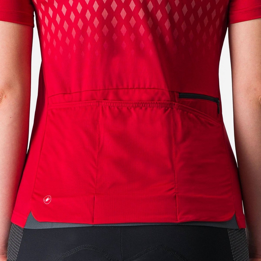 Maillot Castelli UNLIMITED SENTIERO 3 Femme Rouge Rouge | DZRNA-2974