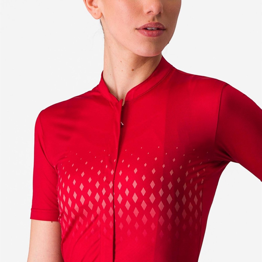 Maillot Castelli UNLIMITED SENTIERO 3 Femme Rouge Rouge | DZRNA-2974