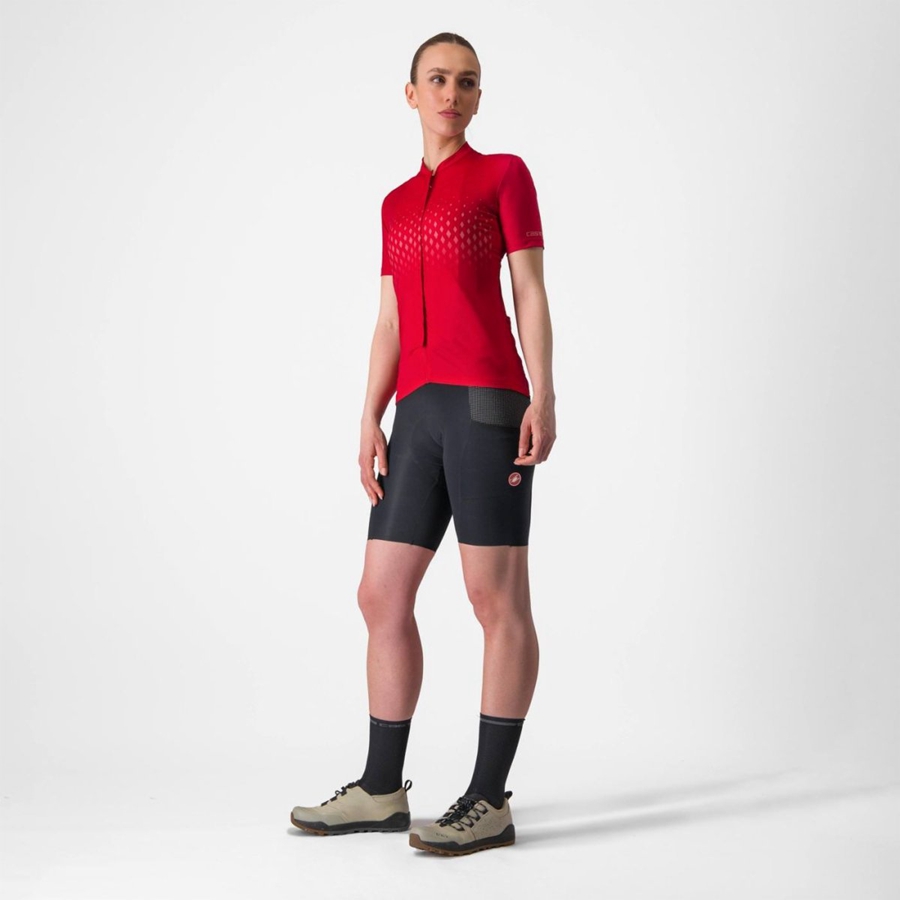 Maillot Castelli UNLIMITED SENTIERO 3 Femme Rouge Rouge | DZRNA-2974