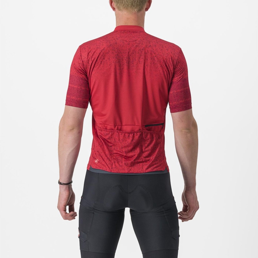 Maillot Castelli UNLIMITED TERRA Homme Rouge Foncé | IUWOE-9704