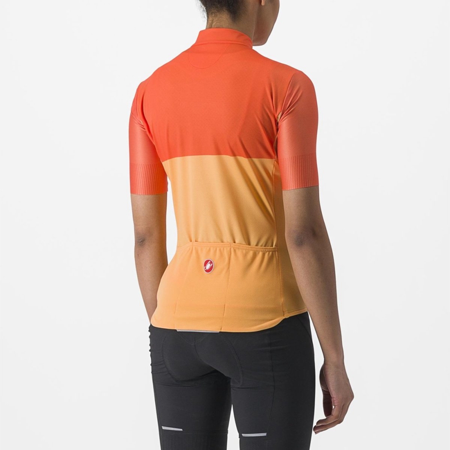 Maillot Castelli VELOCISSIMA Femme Orange Rouge Foncé | FXYCI-6217