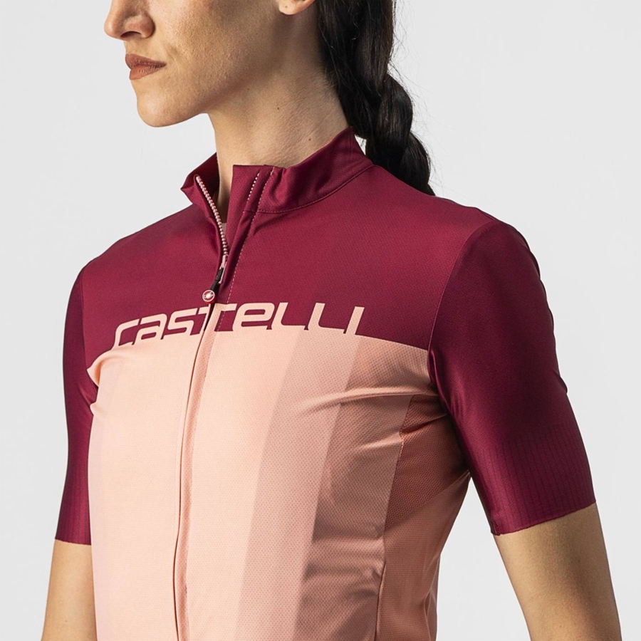 Maillot Castelli VELOCISSIMA Femme Rose Bordeaux | HBXTQ-8249