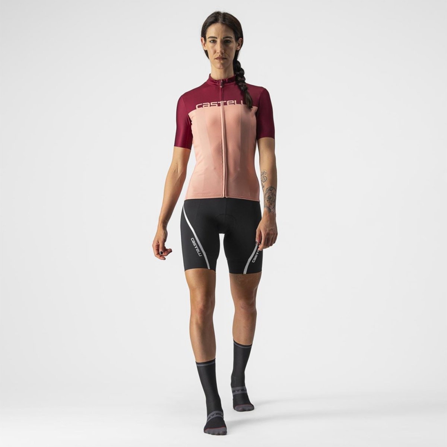 Maillot Castelli VELOCISSIMA Femme Rose Bordeaux | HBXTQ-8249