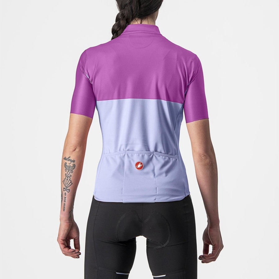 Maillot Castelli VELOCISSIMA Femme Violette Blanche | HTPIK-8902