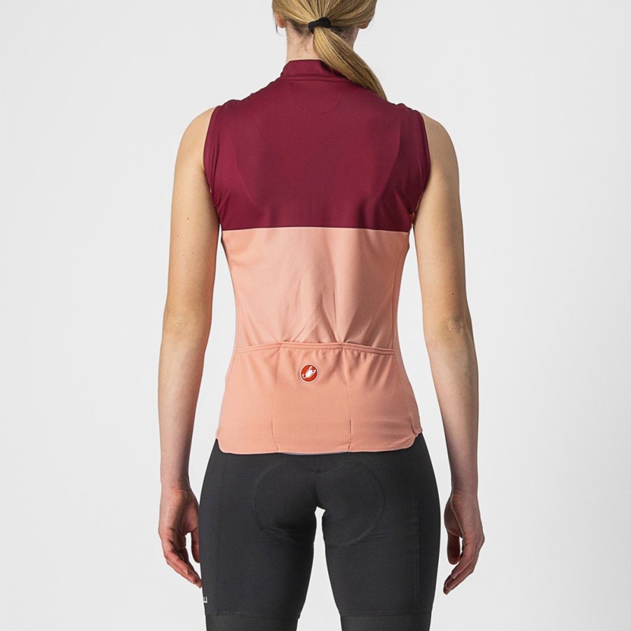 Maillot Castelli VELOCISSIMA SLEEVELESS Femme Rose Bordeaux | GMPBK-1543