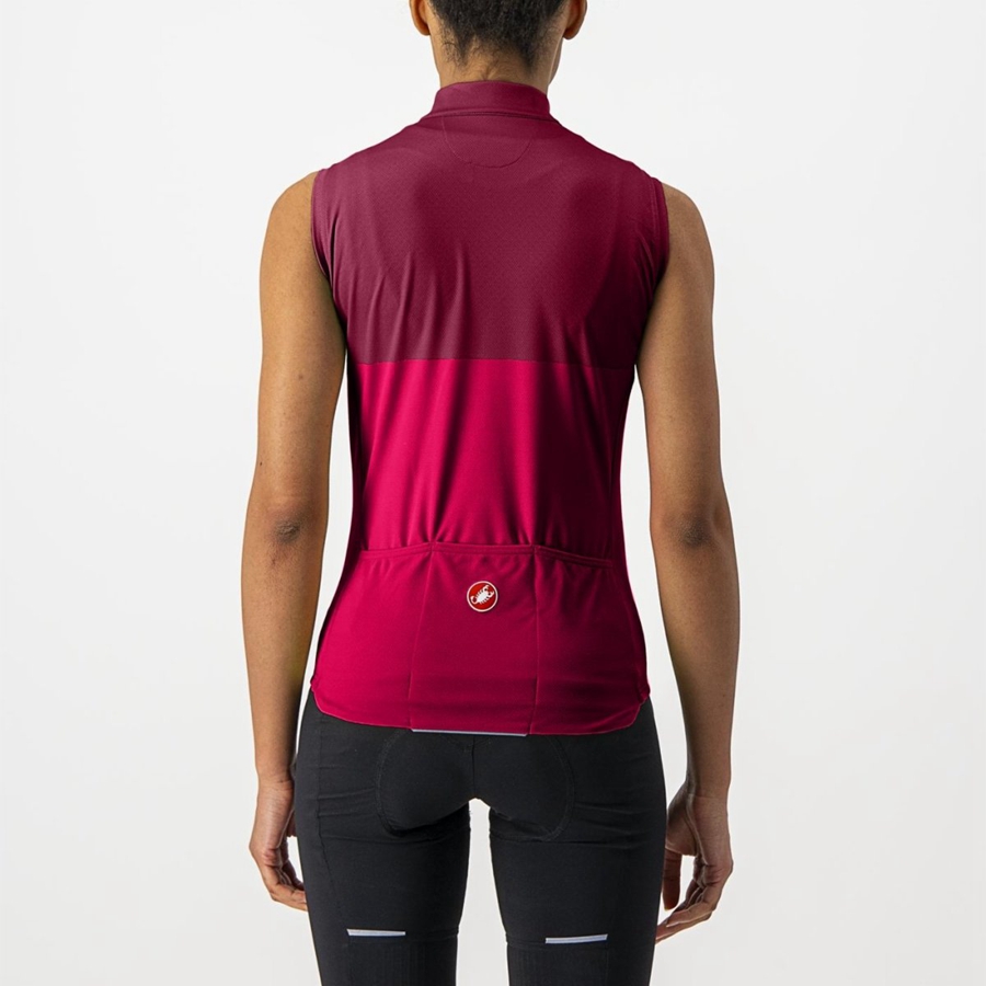 Maillot Castelli VELOCISSIMA SLEEVELESS Femme Rouge Bordeaux | GYMSB-9174