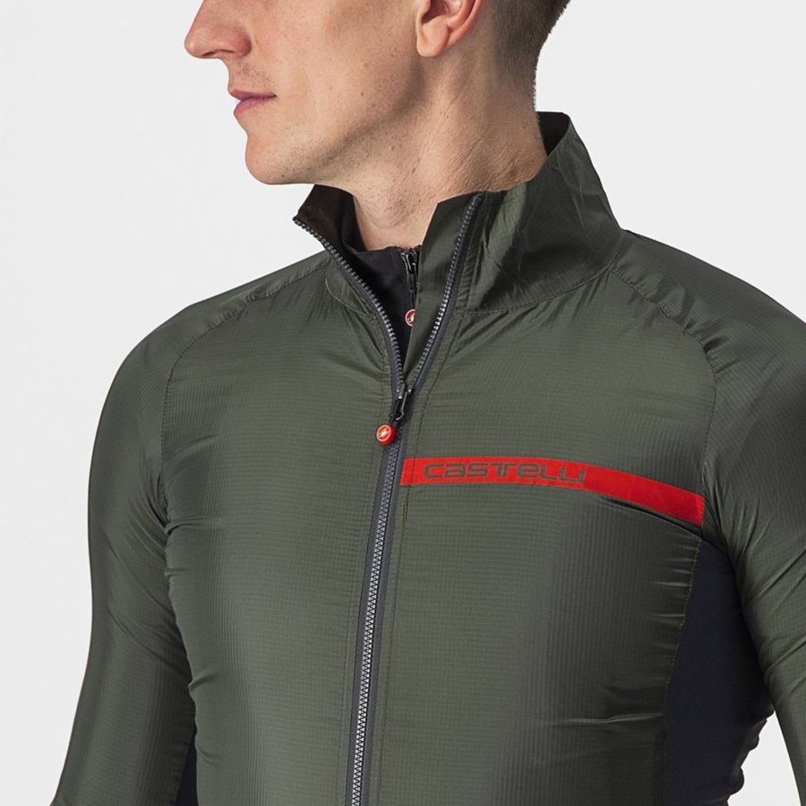 Protection Castelli SQUADRA STRETCH Homme Vert Grise Foncé | AJOLR-7680