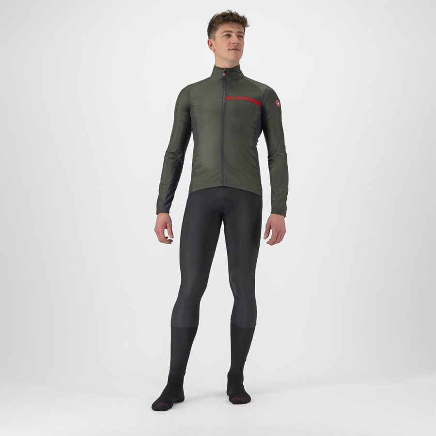 Protection Castelli SQUADRA STRETCH Homme Vert Grise Foncé | AJOLR-7680