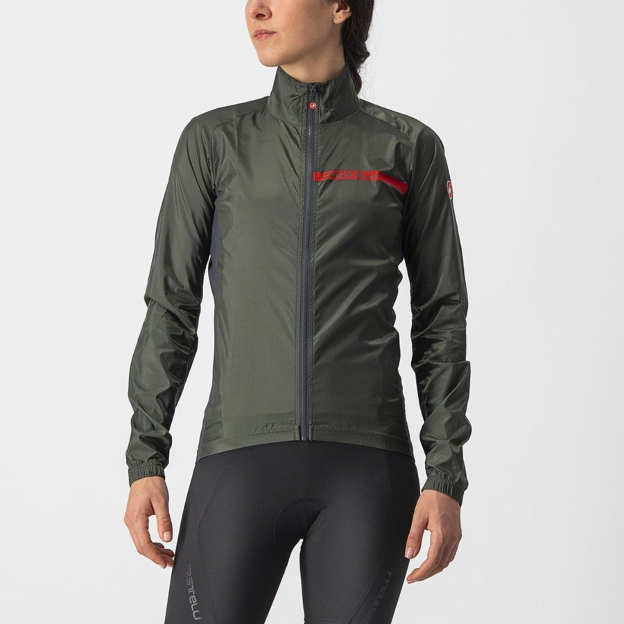 Protection Castelli SQUADRA STRETCH W Femme Vert Grise Foncé | UCOTD-6238