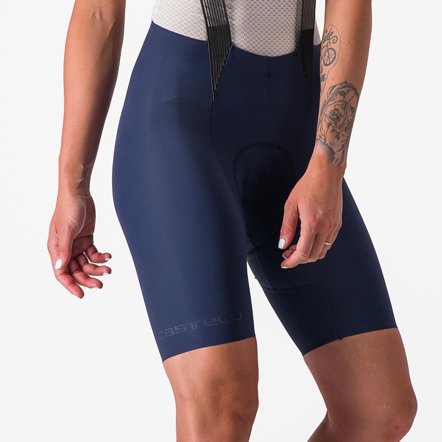 Short Avec Bavette Castelli FREE AERO RC W Femme Bleu | QUBCA-4690