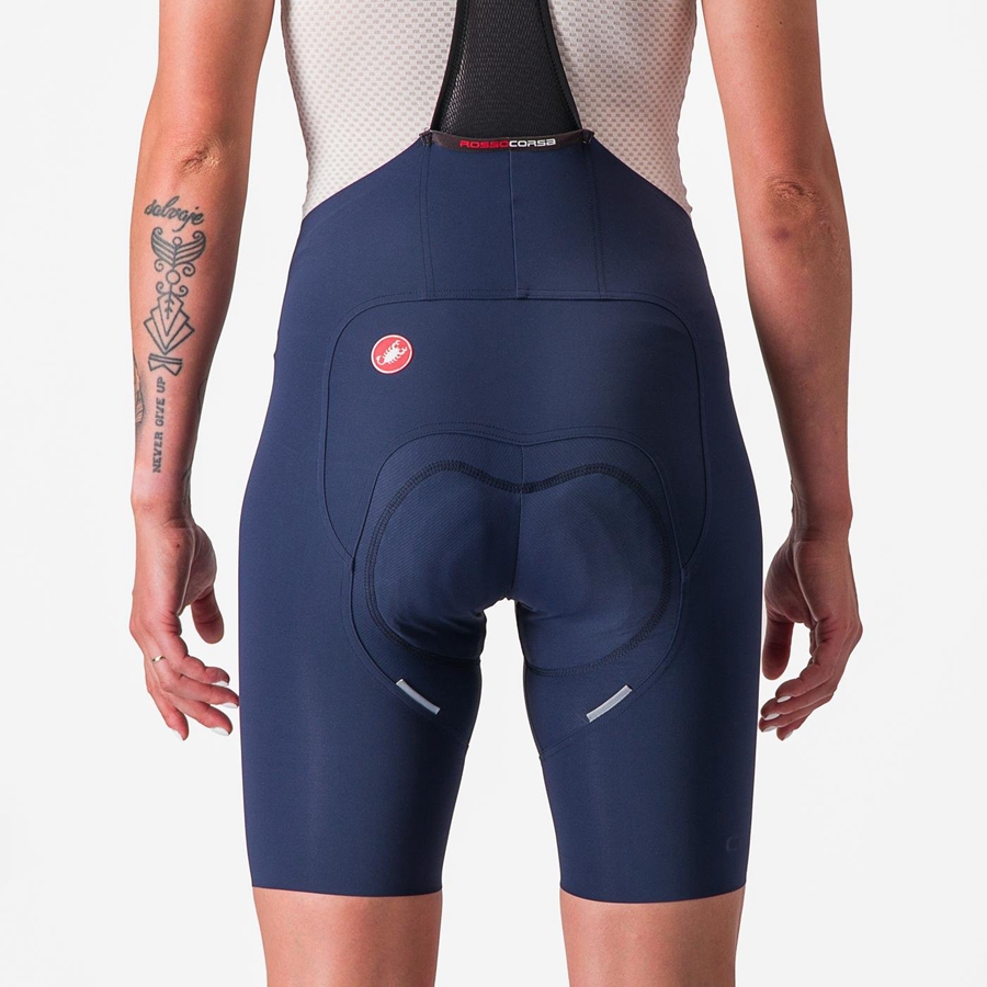 Short Avec Bavette Castelli FREE AERO RC W Femme Bleu | QUBCA-4690