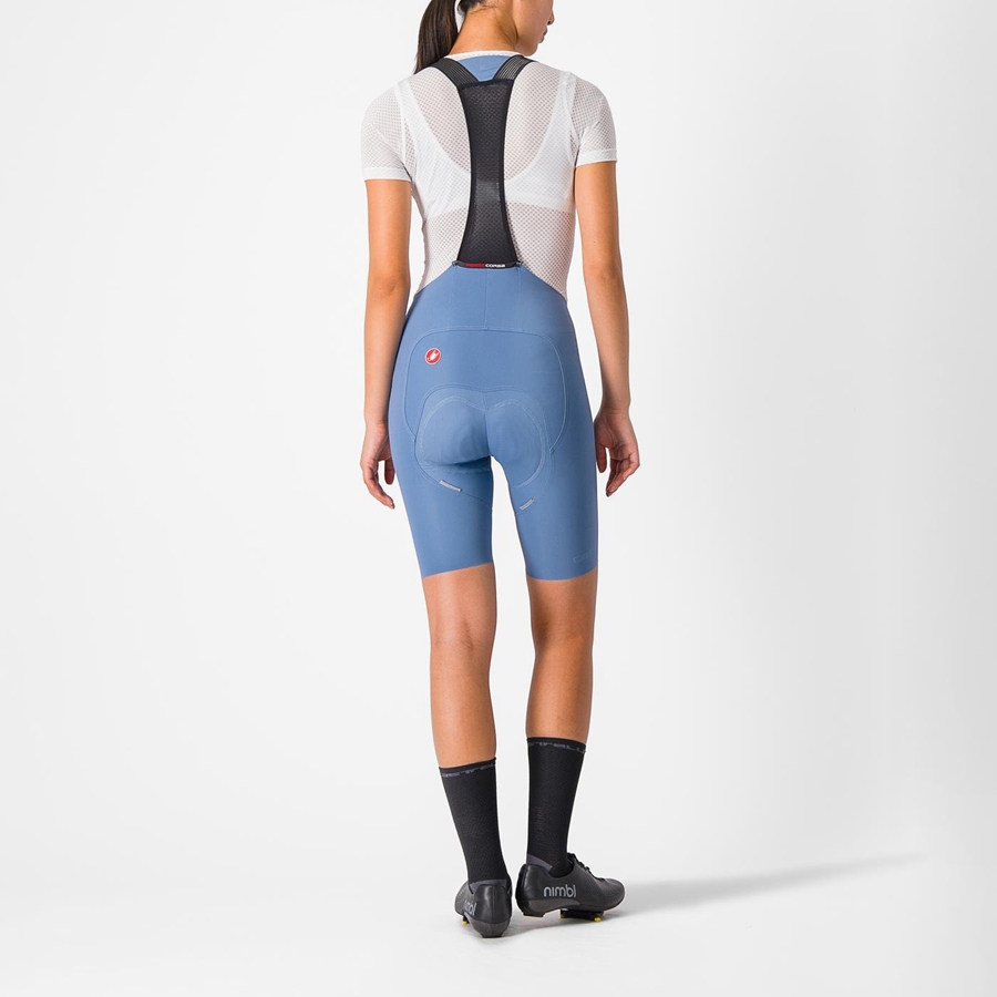 Short Avec Bavette Castelli FREE AERO RC W Femme Grise Bleu | WQITC-4958