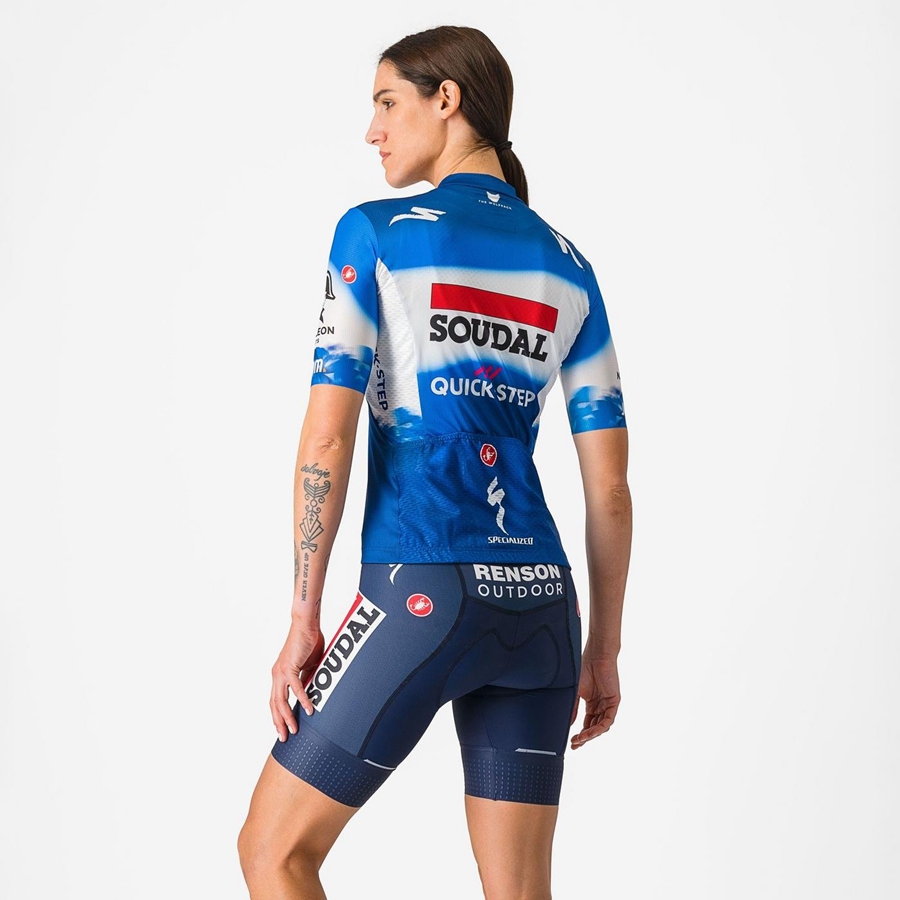 Short Castelli COMPETIZIONE W Femme Bleu Blanche | JHZDR-9086