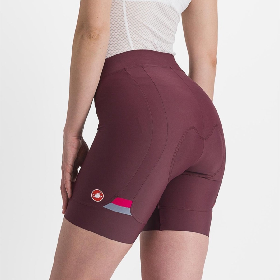 Short Castelli PRIMA Femme Bordeaux Foncé Rouge | EOTYQ-0819