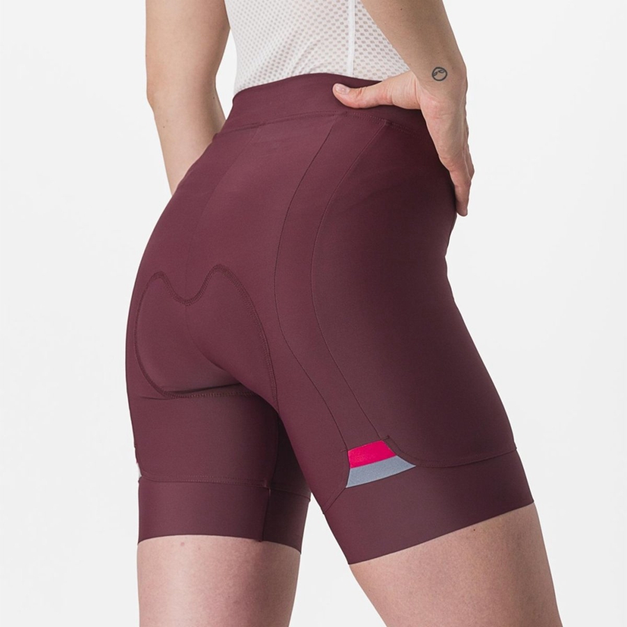 Short Castelli PRIMA Femme Bordeaux Foncé Rouge | EOTYQ-0819