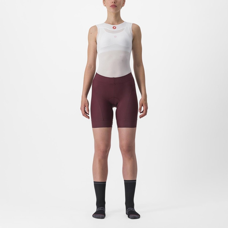 Short Castelli PRIMA Femme Bordeaux Foncé Rouge | EOTYQ-0819