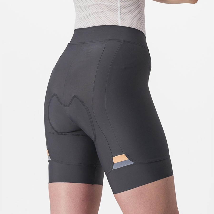 Short Castelli PRIMA Femme Grise Foncé Orange | TYHGC-0935