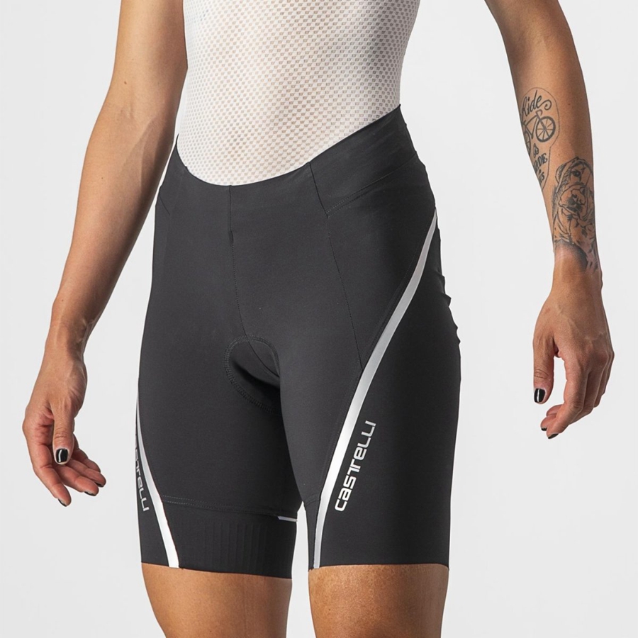 Short Castelli VELOCISSIMA 3 Femme Noir Argent | LDIQS-9247