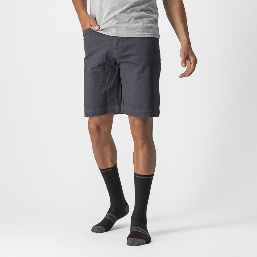 Short Castelli VG 5 POCKET Homme Bleu Foncé | RXNOT-2340