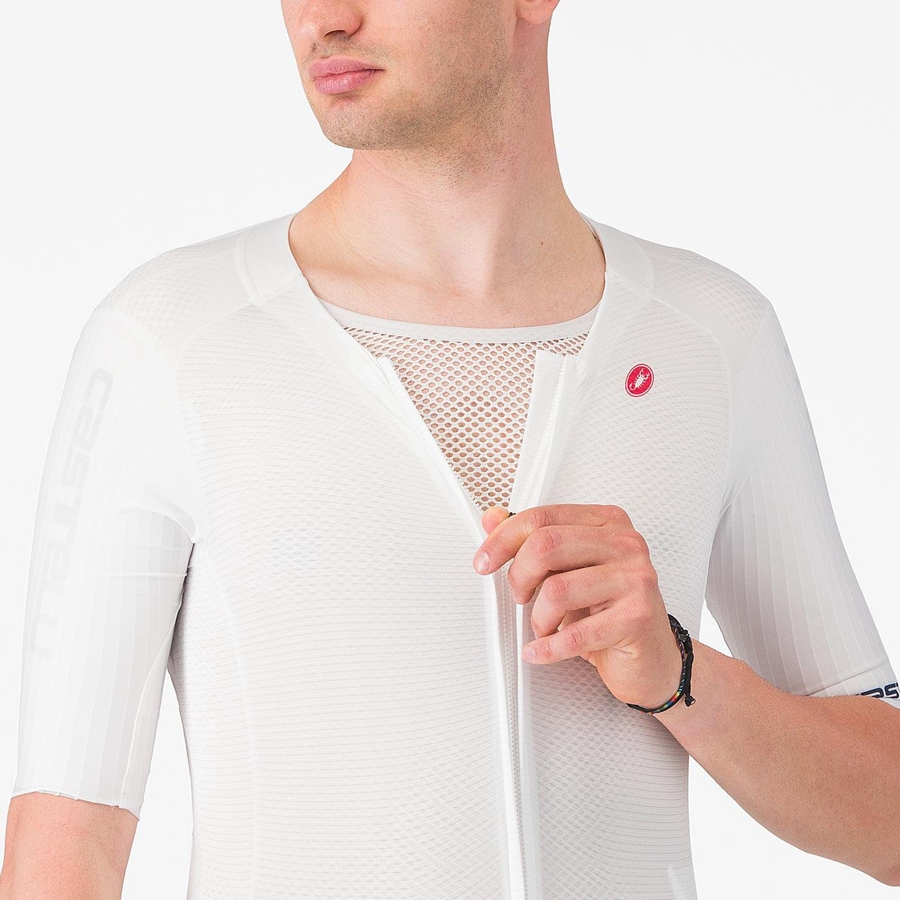 Speedsuit Castelli SANREMO BTW X2 Homme Blanche Bleu | VFBQI-2138