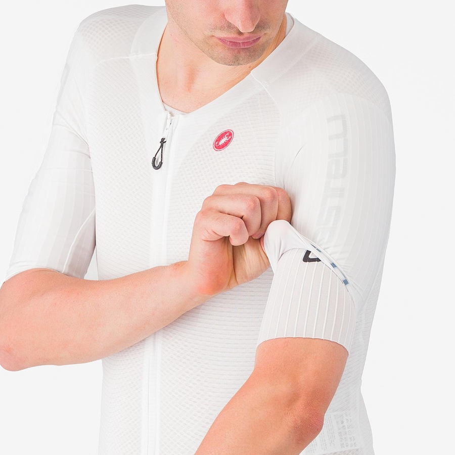 Speedsuit Castelli SANREMO BTW X2 Homme Blanche Bleu | VFBQI-2138