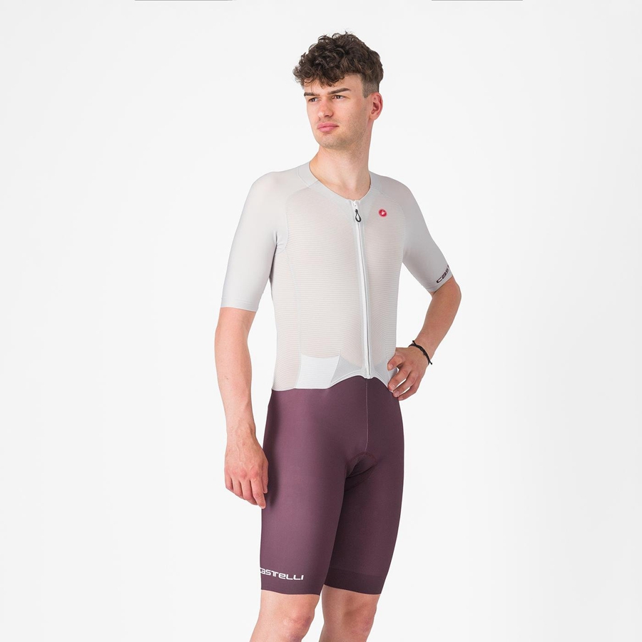 Speedsuit Castelli SANREMO BTW X2 Homme Argent Grise Bordeaux | IHTXB-7089