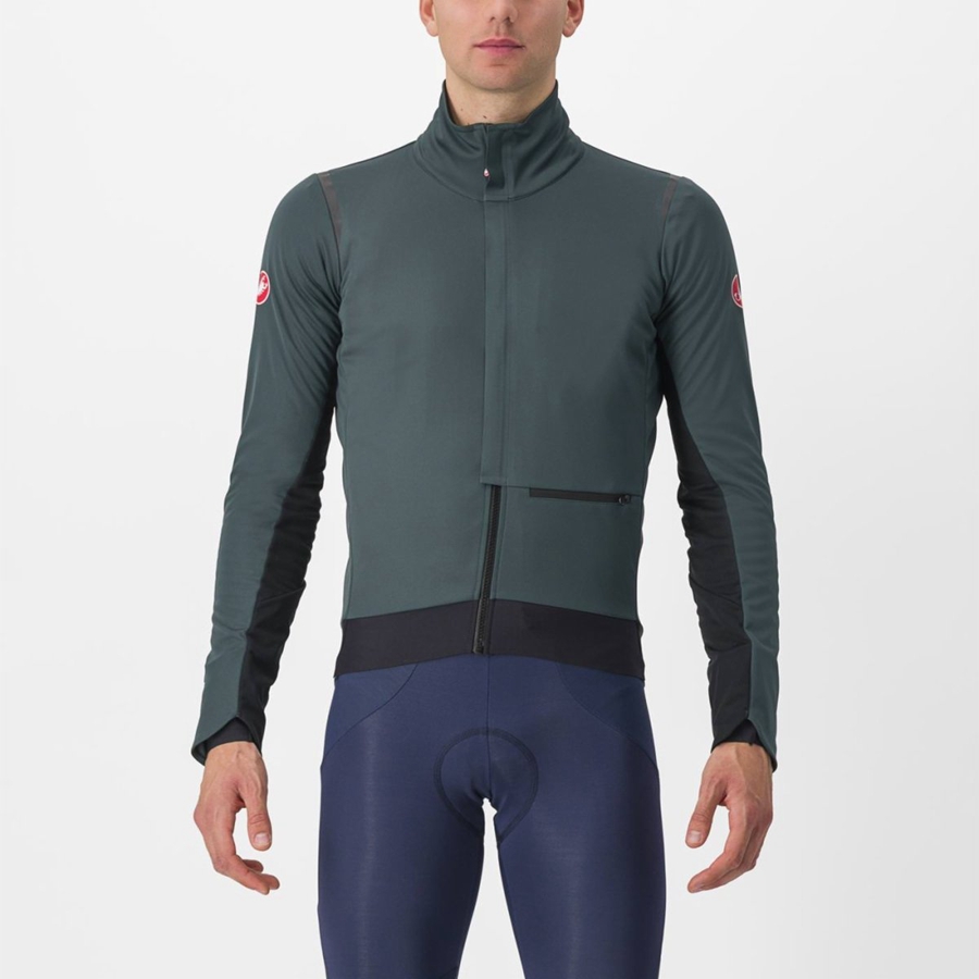 Vestes Castelli ALPHA DOPPIO ROS Homme Vert Noir | NPHOT-2516