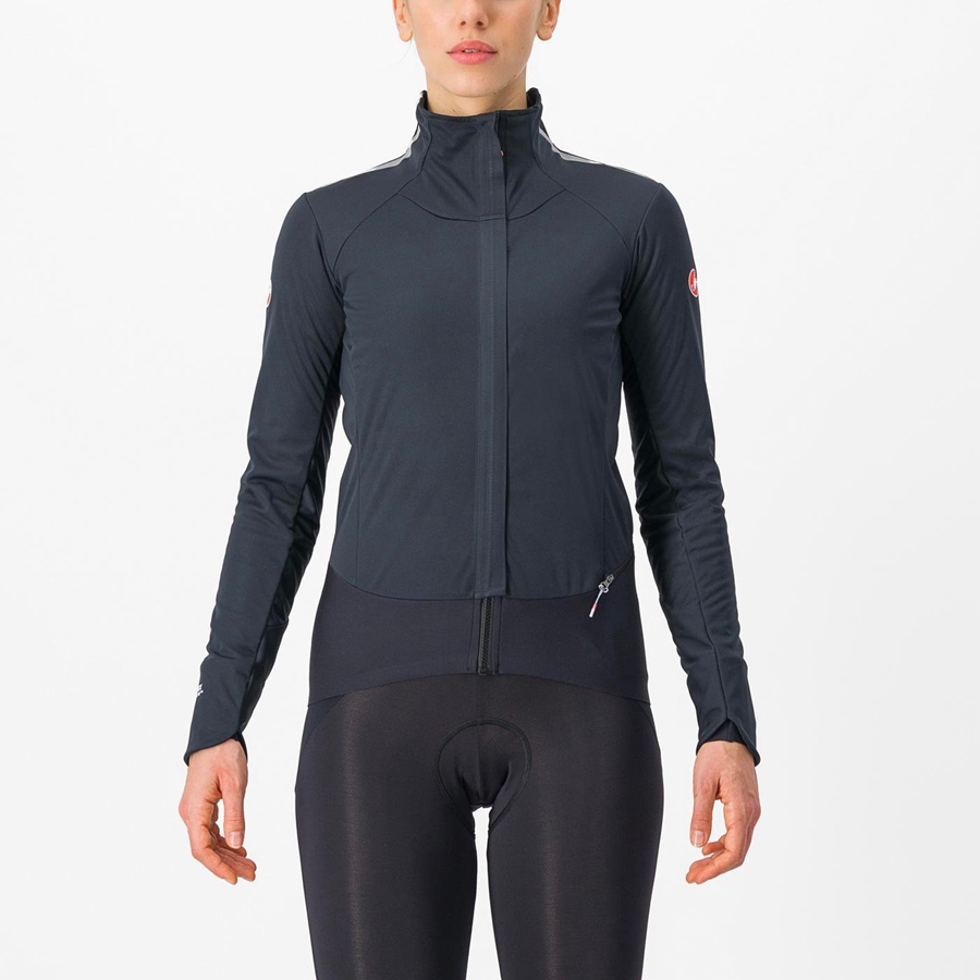 Vestes Castelli ALPHA DOPPIO ROS W Femme Noir Argent Noir | KCEBM-1763