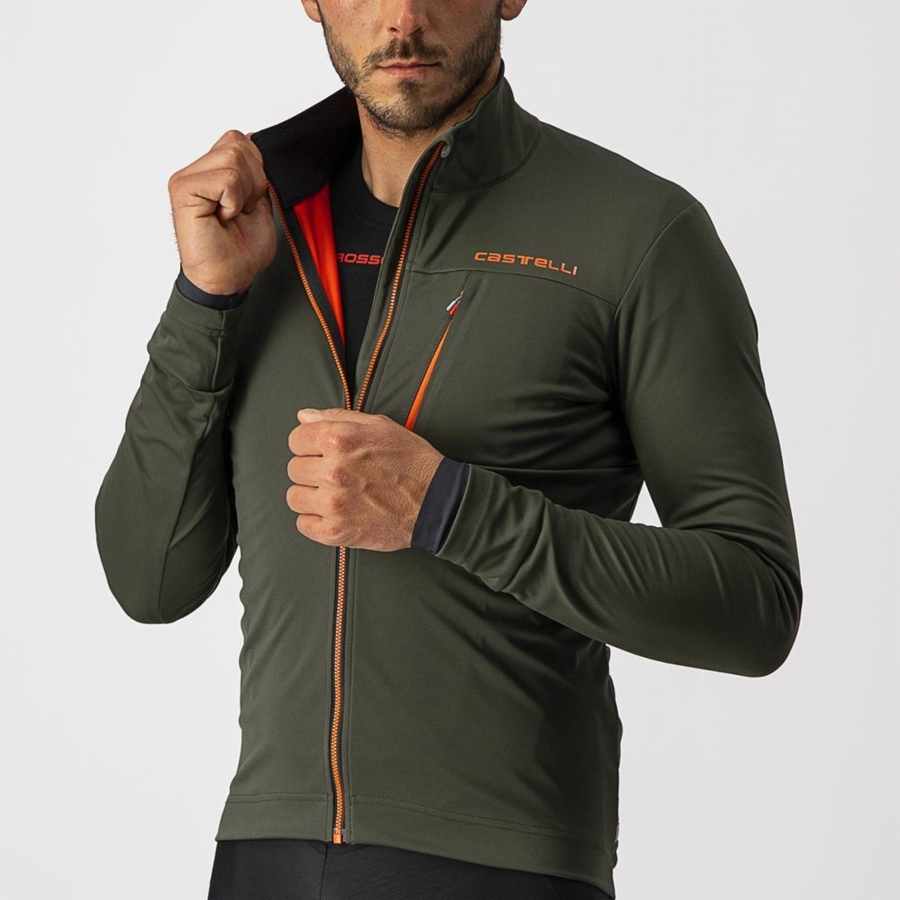 Vestes Castelli GO Homme Vert Rouge | VRCQX-0439