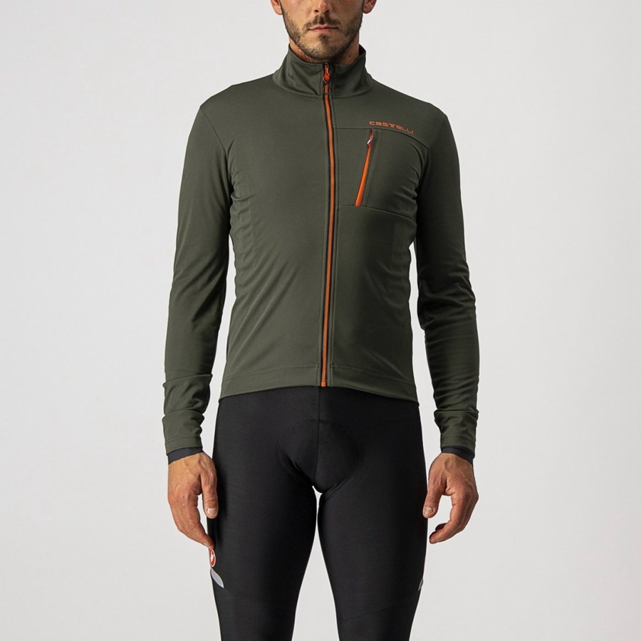 Vestes Castelli GO Homme Vert Rouge | VRCQX-0439