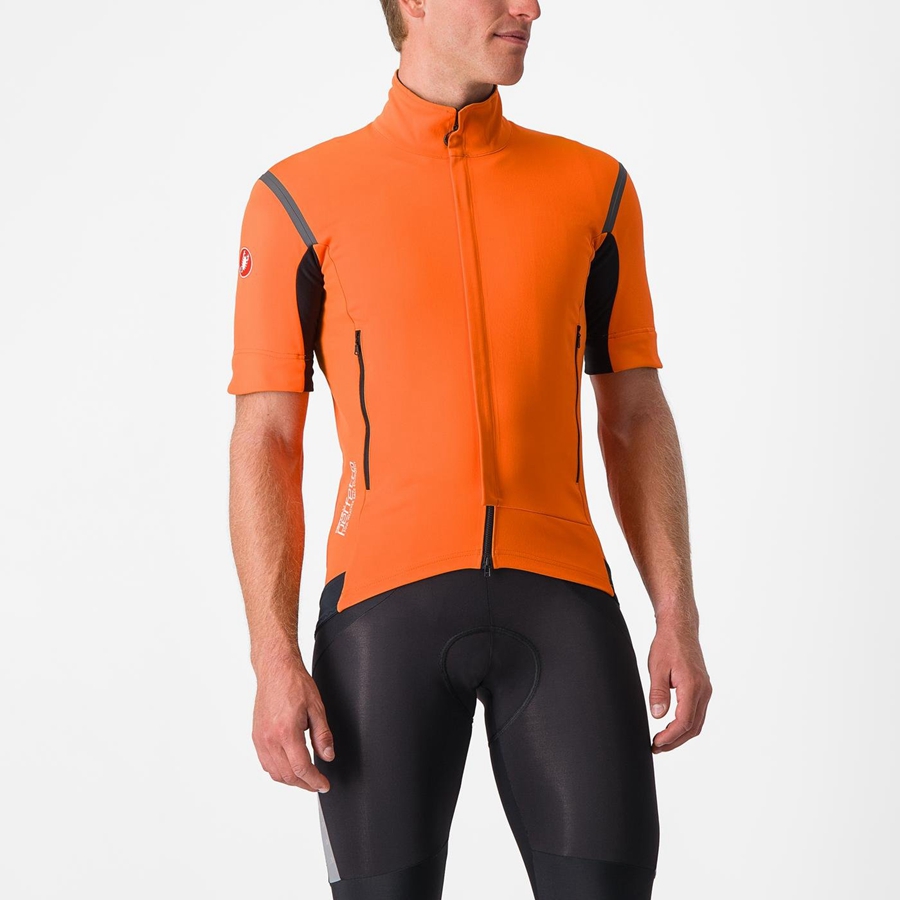 Vestes Castelli PERFETTO RoS 2 CONVERTIBLE Homme Rouge Orange Grise Foncé | REJVK-7281